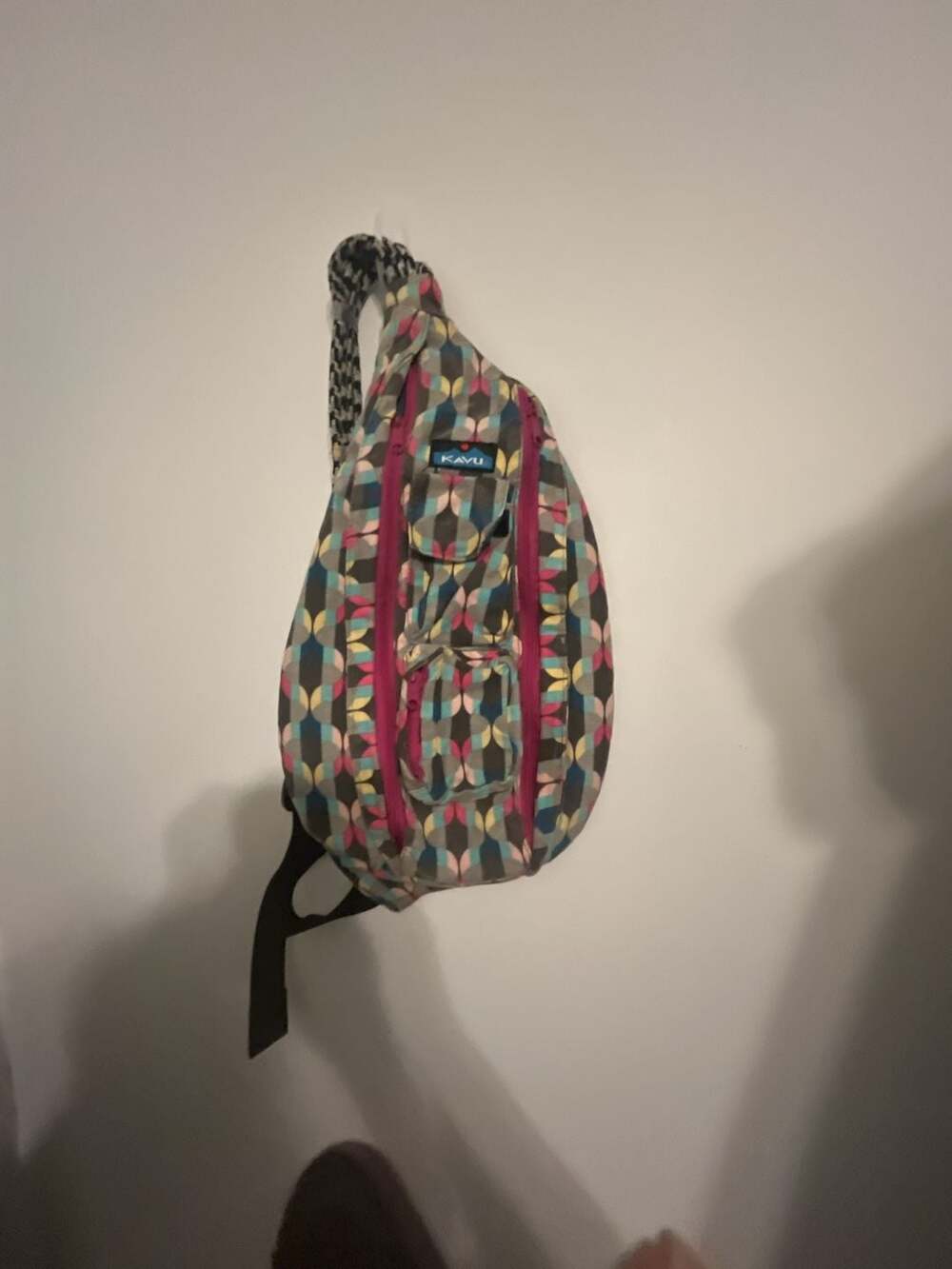 KAVU Rope Bag Geometric Print Crossbody Sling Backpack